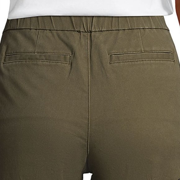 2 Midrise Pull On Cotton Chino Ankle Pants in black and olive - Picture 12 of 15